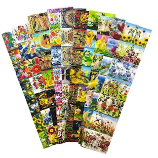 Ukrainisches Kunsthandwerk® SET-Sonder Angebot - Reicht für 70 Eier. Ostereier Folie Verschiedene Muster.Blumen.Kinder,Tiere.
