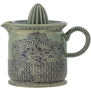 Bloomingville Liselu Zitronensaftpresse, Grün, Steingut, L17,5xH15,5xW12 cm - Effektives Pressen von Zitrusfrüchten mit reaktiver Glasur
