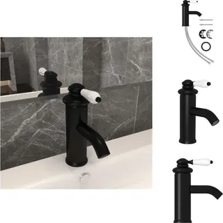 vidaXL Waschtischarmatur Schwarz 130x180 mm - Armaturen