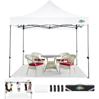 COBIZI pavillon 3x3 wasserdicht stabil Winterfest faltpavillon 3x3,Outdoor faltbar pavillon Party Zelt,gartenpavillon, Weiß