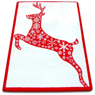 Teppich XMAS - F790 Creme/rot Weiß 133x190 cm