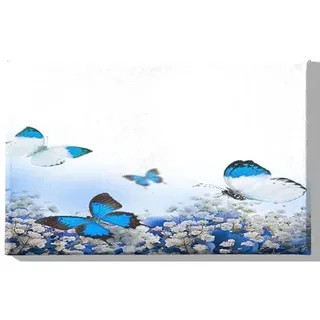 Homemania HM20KNV45x70-184 Schmetterlings-Tafel mit Tiermotiven für Wohnzimmer, Schlafzimmer, Mehrfarbig, Polyester, Holz, 45 x 3 x 70 cm