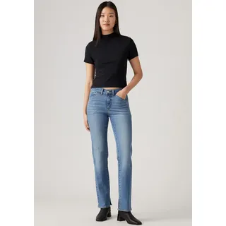 Workerjeans LEVI'S "314 SHP WORKWEAR STR", Damen, Gr. 30, Länge 34, blau (working harder), Denim/Jeans, Obermaterial: 80% Baumwolle, 19% Polyester, 1% Elasthan, lang, Jeans Workerjeans, mit Stretch