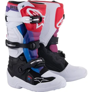 Alpinestars Tech 7s Rainbow, Stiefel Jugend - Weiß/Schwarz/Rainbow / 3 US