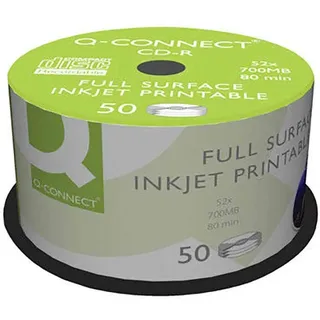 Q-Connect Cd-r q-connect mit 100% bedruckbarer Oberfläche für Inkjet-Kapazität 700 MB Lebensdauer 80 Minuten Geschwindigkeit, 52 x 50 Stück