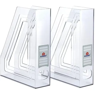 Acrimet Stehsammler Zeitschriftensammler Organizer (Kunststoff) (Transparent Farbe) (2 Stück)