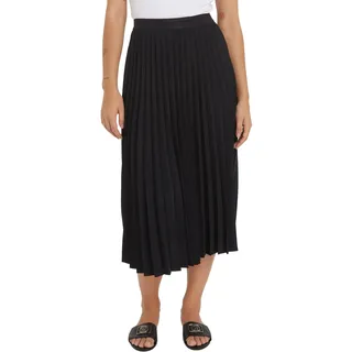 Tommy Hilfiger Damen Rock Fluid Pleated Skirt Midi-Länge, Schwarz (Black), 34