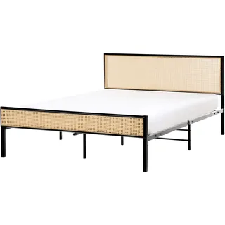 Beliani 140 x 200 cm Braun/Schwarz