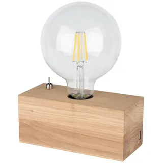 Retro Tischlampe VALERIE Holz USB Ladefunktion 8cm kleine Wohnzimmer Leuchte