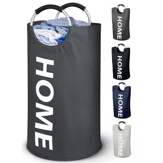 WELLENBORG WELLENBORG® Faltbarer Wäschekorb faltbar grau groß - Wäschesammler wasserdicht Wäschesack Schmutzwäsche groß faltbarer Korb Wäschekörbe Wäschetonne Wäschepuff Wäschesäcke Wäschetasche laundry baskets