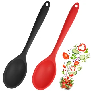 2 Pcs Großer kochlöffel silikon Langen Griff Rührlöffel 27 cm löffel Set für Küche, Lebensmittelechtes Silikon Sicherheit kunststoff Hitzebeständig 230 °C Zum Kochen in Emaillierten Pfannen, Rühren