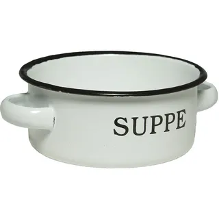 Ambiente Haus Suppenschale aus Emaille in Antikweiß 11 cm weiß