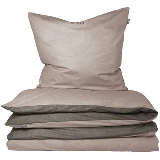SCHIESSER Doubleface Renforcé taupe/dunkelgrau 155 x 220 cm + 80 x 80 cm