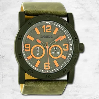 Oozoo Herren Armbanduhr Timepieces Analog Leder grün UOC8307A