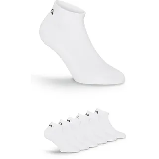 Socken FILA "UNISEX INVISIBLE PLAIN SOCKS", Damen, Gr. 43-46, weiß (6x weiß), Baumwolle, Elasthan, Polyester, uni, elastisch, Socken Socken, mit eingestricktem Logo, Topseller
