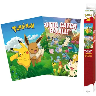 ABYstyle Pokemon Poster Set 2 Chibi Poster, Merhfarbig