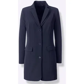 Longblazer HEINE "Longblazer", Damen, Gr. 34, blau (marine), 95% Polyester, 5% Elasthan, Blazer Longblazer