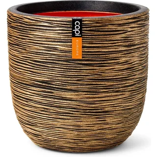 Capi Pflanztopf Kugel Rib Ø 35 cm x 34 cm Gold-Schwarz