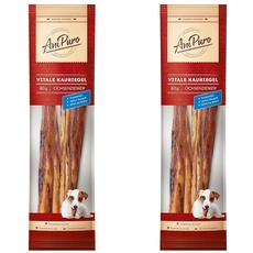 AniPuro Vitale KAURIEGEL, Leckerlis aus Ochsenziemer, hochwertig und getreidefrei, Snack mit hohem Protein-Gehalt, für große und kleine Hunde, 80g (Packung mit 2)