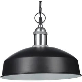 Relaxdays Pendelleuchte, Eisen, Kette, einflammig, 40 Watt, moderne Hängelampe, H x B x T: 142 x 31 x 31 cm, schwarz, 10020865_46, 31 x 31 x 142 cm