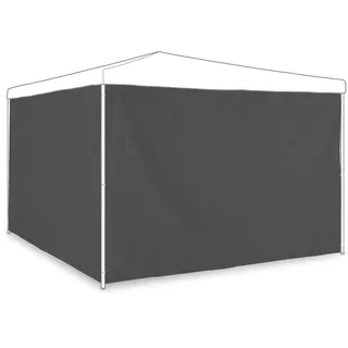 Relaxdays Seitenteile für Pavillon, 2er Set, HxB: 2x3 m, Seitenwände ohne Fenster, wasserdicht, PE-Kunststoff, grau