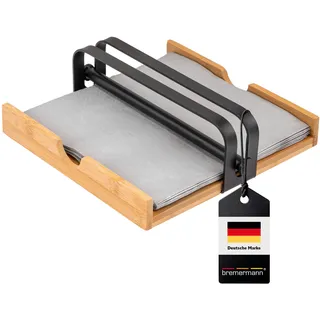 bremermann Serviettenhalter aus Bambus mit Metallbeschwerer, Serviettenspender