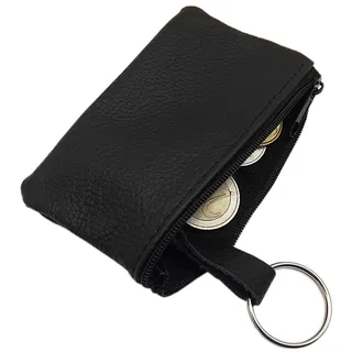 Echt Leder Schlüsseltasche 1 Fach MJ-Design-Germany Made in EU (Schwarz)