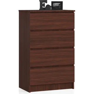 Kommode 4 Schubladen Wenge (B:60cm / H:99cm / T:40cm) Sideboard - Dunkelbraun