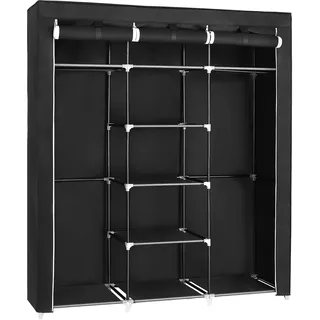 Songmics Stoffschrank 150 x 175 x 45 cm Schwarz