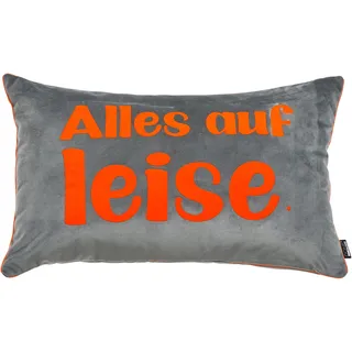 done. "Vibe" Weicher Samtstoff, anthrazit, orange, schriftzug