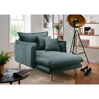 Home Affaire Loveseat Lazio Polyester 111 x 101 x 167 cm Blau mit 2 Zierkissen