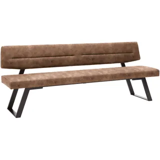 Dieter Knoll Sitzbank , Cognac , Metall, Textil , Uni , 150x85x58 cm , Lederauswahl, Stoffauswahl, Typenauswahl, mit Rückenlehne , Esszimmer, Bänke, Sitzbänke, Polsterbänke