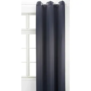 Soleil d'Ocre Blackout Rideau ich Ösen Anthrazit Polyester Grau 140 x 240 cm