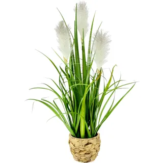 Kunstpflanze I.GE.A. "Pampasgras", weiß, B:20cm H:55cm L:20cm, Kunstpflanzen, Kunstpflanze, Mit Übertopf, künstliches Pampas Gras
