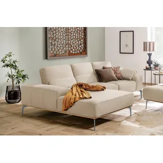 W.Schillig Eckcouch Leder 3-Sitzer Beige