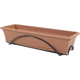 Jardinera con Plato Plastiken Terracota Polipropileno 60 x 24 cm - Orange