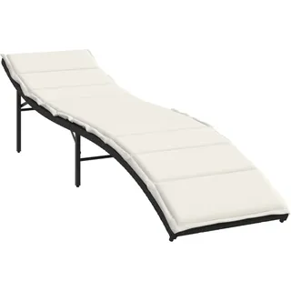 vidaXL Sonnenliege 100 x 199 x 50 cm Schwarz