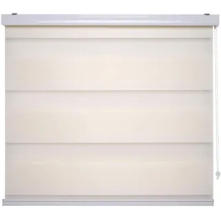 Doppelrollo LIEDECO "DUO-Rollo mit 20 cm Streifen" Gr. 3, beige (champagner), B:90cm H:220cm, Polyester, Rollos, Doppelrollo, im Fixmaß