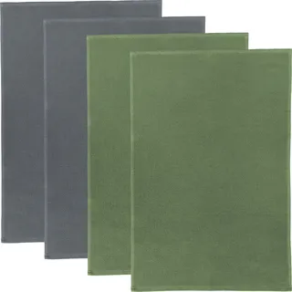 Erwin Müller Frottier-Geschirrtuch 2-farbig 4er-Pack Baumwolle grau/oliv Größe 50x70 cm