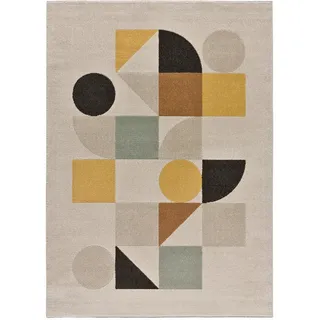 Atticgo Webteppich im skandinavischen Stil Beige Domus 120/170 cm , Textil , Abstrakt , Rechteckig , 120x170 cm , Oeko-Tex® Standard 100 , antistatisch, für Fußbodenheizung geeignet, leicht zusammenrollbar , Teppiche und Böden, Teppiche