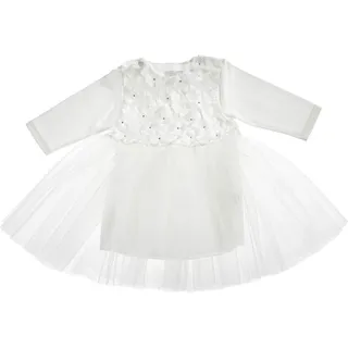 Patinio Festtagskleid , Creme , Textil , Blume , Gr. 80 , female , Made in EU, Oeko-Tex® Standard 100 , Langarm, Taufkleid , Babykleidung, Festliche Babybekleidung