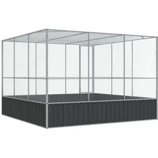 vidaXL Voliere Silbern 311x307x212 cm Stahl - Silber
