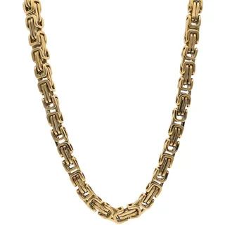 Edelstahlkette FIRETTI "Schmuck Geschenk Halskette Königskette versch. Längen" Gr. 50, gold (gelbgoldfarben), Halsketten, Herren, 50, Edelstahl, B: 6,4mm, Edelstahlkette, B:6,4mm