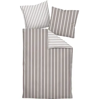 JANINE MODERNCLASSIC 39028-28", braun (vulkan), B/L: 135cm x 200cm, 1 Kissen) - 135x200 cm, mit 1 Kissen