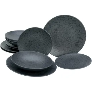 CreaTable Schiefer Black Tafelservice 12-tlg. schwarz