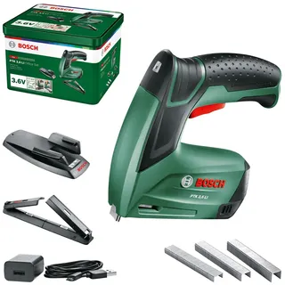 Bosch PTK 3,6 LI Office Set Akkutacker mit Papierhefter und Broschürenhefter (3,6 Volt, 30 Schläge/min)