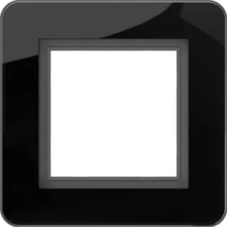 Elektromaterial Glasrahmen Leonie Unterputz Innen 1-fach 84 x 84 mm Schwarz