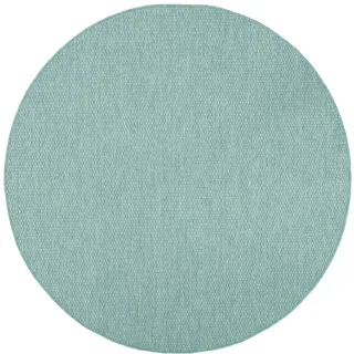 FRAAI | Home & Living In- & Outdoor Teppich Rund - Costa Türkis - Ø 100cm | Wetterfest - Synthetic - Kitchen - Terrasse teppich - Outdoor rug