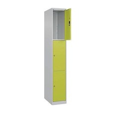 CP Schließfachschrank Classic Plus clowngrün, lichtgrau 080000-103 S10009, 3 Schließfächer 30,0 x 50,0 x 185,0 cm