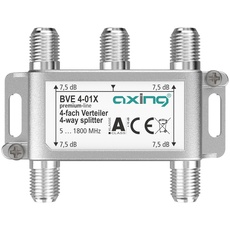 Axing BVE 4-01X 4-Fach Verteiler 7,5 dB 5-1800 MHz TV Data Internet Kabelfernsehen